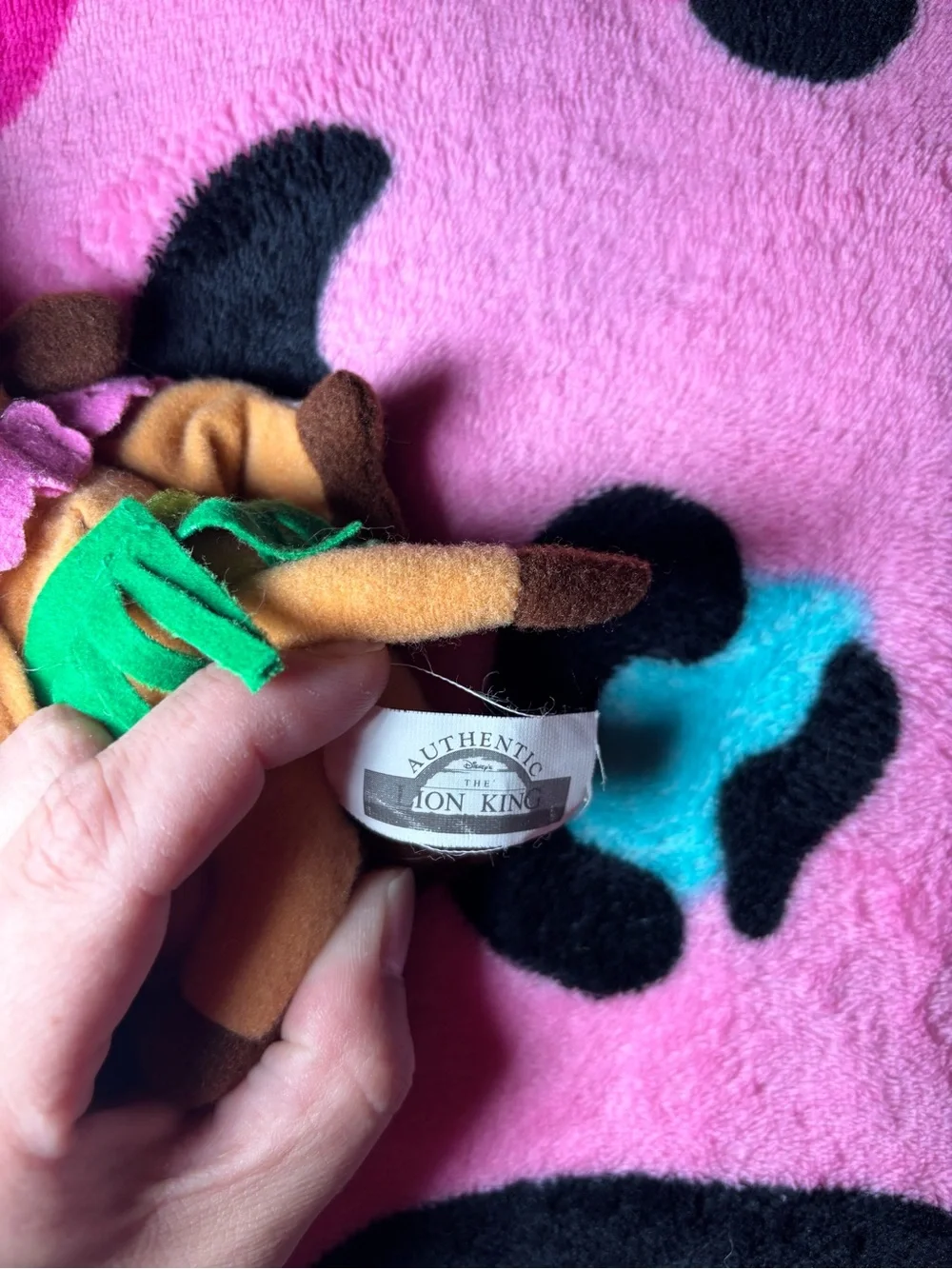 Disney The Lion King Jungle Puppets Hula Timon Plush Stuffed Finger Puppet-1994